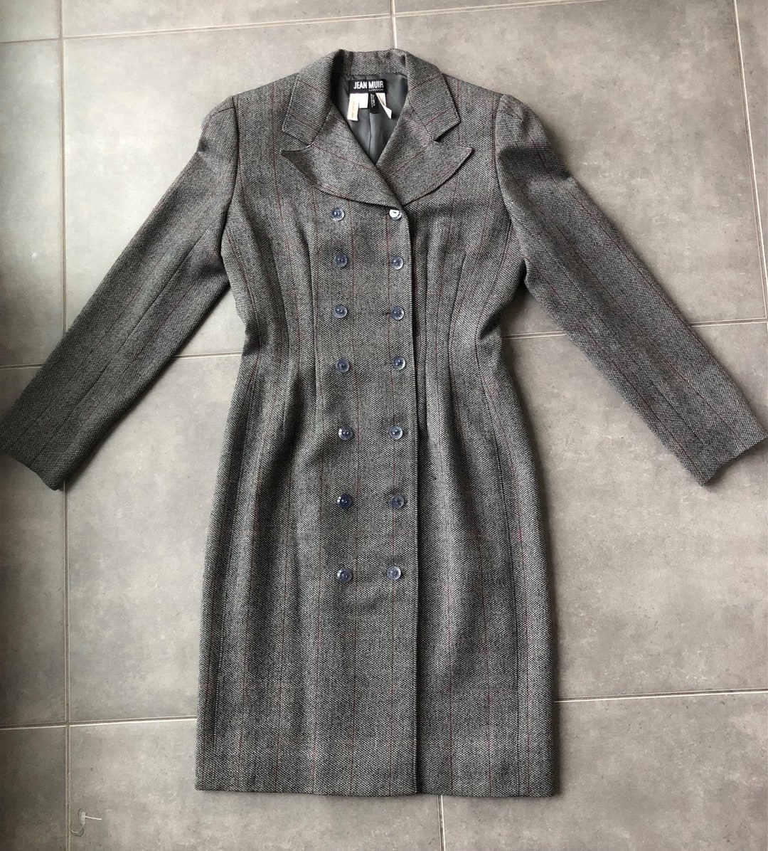 Jean Muir Herringbone Double-breasted Coat UK