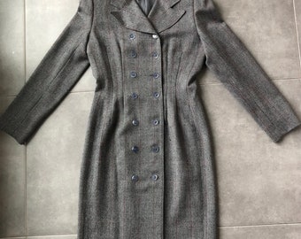 Jean Muir Herringbone Double-Breasted Coat
