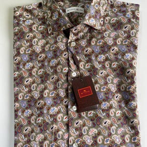 NWT ETRO Milano Paisley shirt size 42