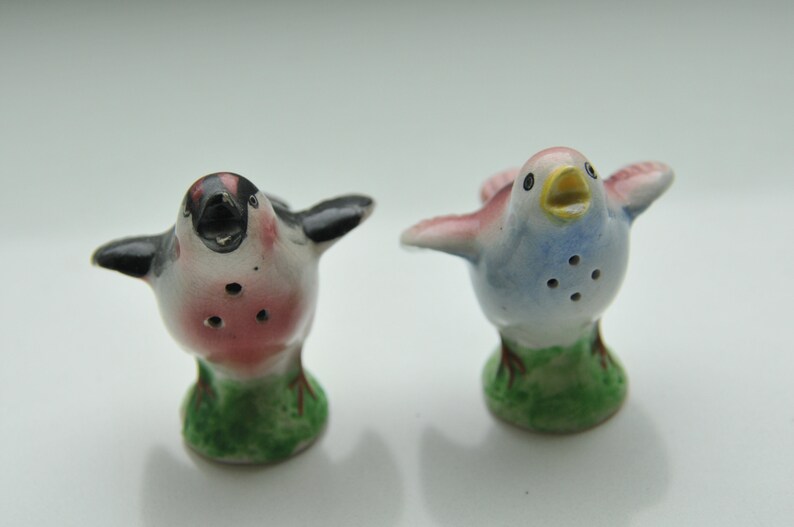 Bird Salt and Pepper Shakers Made in Japan Ceramics Etsy
