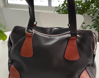 Large Leather Brown shoulder tote purse