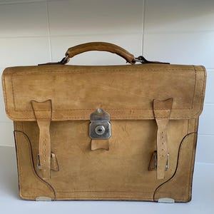 Attaché porte-documents en cuir fait main vintage