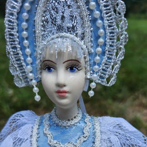 Ukraine Folk Art Doll,Russian Folk Art Doll,European Folk Art Doll,Porcelain Cone Doll,Festival Costume Doll