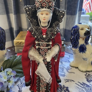 Ukraine Folk Art Doll,Russian Folk Art Doll,European Folk Art Doll,Porcelain Cone Doll,Festival Costume Doll