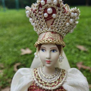 Ukraine Folk Art Doll,Russian Folk Art Doll,European Folk Art Doll,Porcelain Cone Doll,Festival Costume Doll