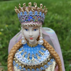 Ukraine Folk Art Doll,Russian Folk Art Doll,European Folk Art Doll,Porcelain Cone Doll,Festival Costume Doll