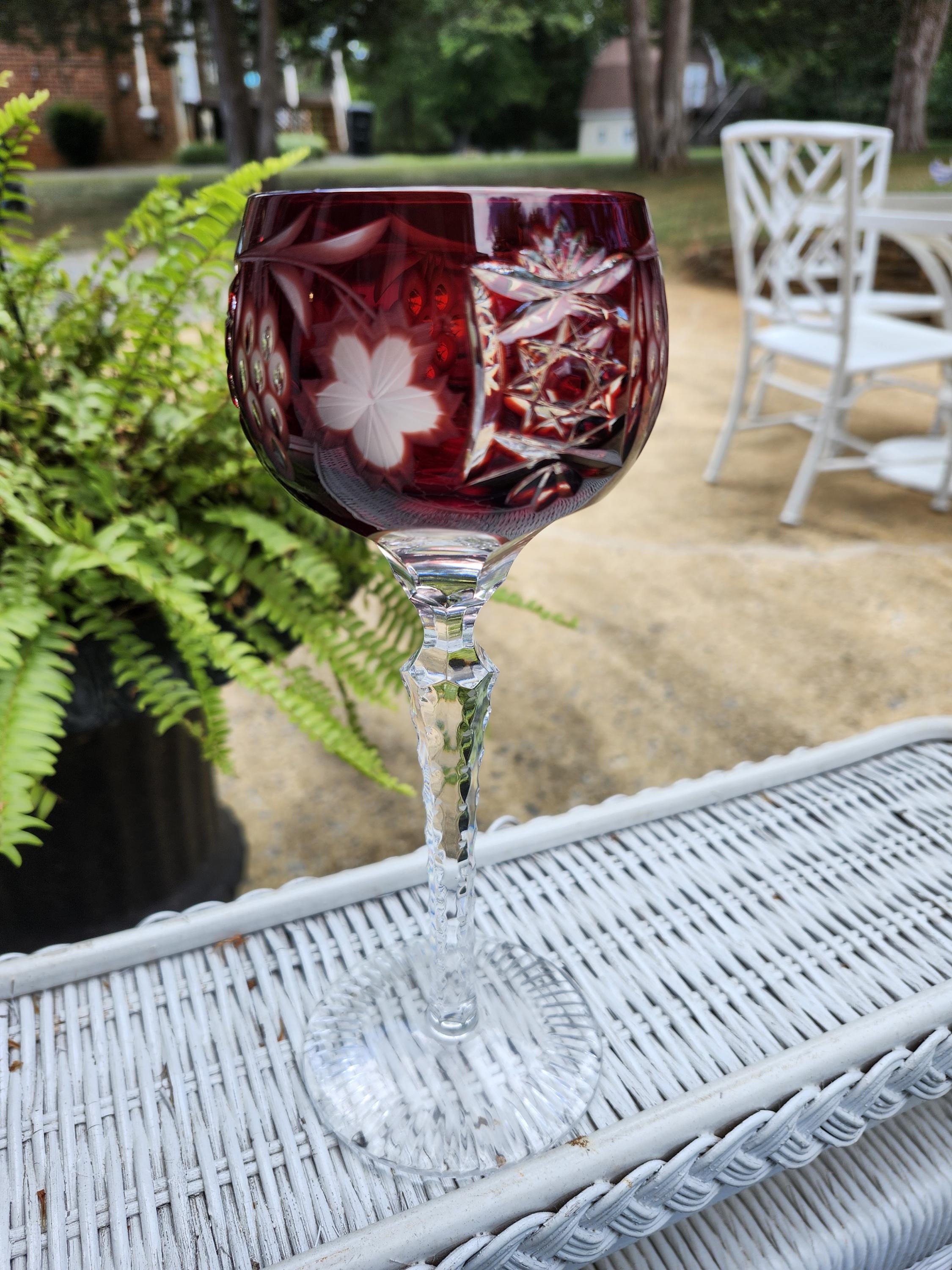 Bavarian Crystal Cut Wine Glasses - Etsy