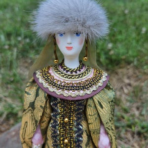 Ukraine Folk Art Doll,Russian Folk Art Doll,European Folk Art Doll,Porcelain Cone Doll,Festival Costume Doll