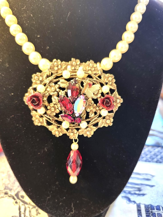 Custom Pendant Necklace,Assemblage Necklace,State… - image 2