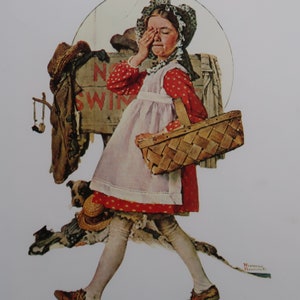 Norman Rockwell Vintage Print 1976 | &quot;No Swimming&quot; (1929) | Home Decor | Wall Art| Art Print | Wall Decor