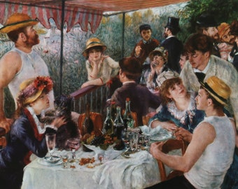 Auguste Renoir Vintage Print 1976 | "Luncheon of the Boating Party" (1881) | Home Decor | Wall Art | Art Print | Impressionism | Wall Decor