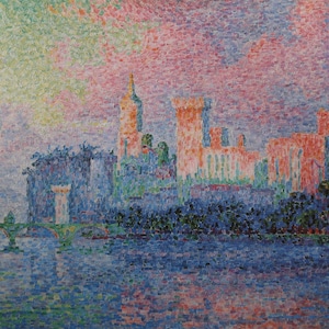 Paul Signac Vintage Print 2000 | &quot;The Chateau des Papes, Avignon&quot; (1900) |  Home Decor | Wall Art | Art Print | Vintage Print