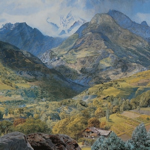 John Brett Vintage Print 1988 | &quot;Val D&#39;Aosta&quot; (1858) | Art Print | Home Decor | Wall Art | Wall Decor | Pre-Raphaelites