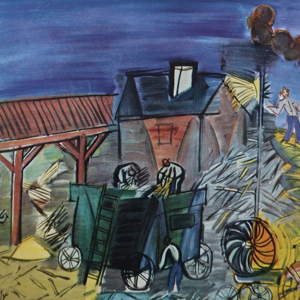 Raoul Dufy Vintage afdrukken 1958 | "Dorsen" (1949) | Kunstafdruk | Woondecoratie | Kunst aan de muur | Naïeve kunst | Muurdecoratie