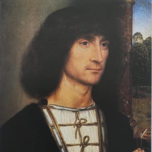 Lámina vintage de Hans Memling, 1988 / &quot;Retrato de un joven&quot; (1485) / Decoración del hogar / Arte mural / Lámina artística / Decoración de pared
