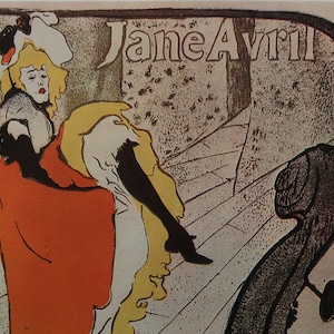 Toulouse-Lautrec Vintage Print 1965 | Avril Jane at the Jardin de Paris (1893) | Home Decor | Genuine Vintage Print | Wall Art Print