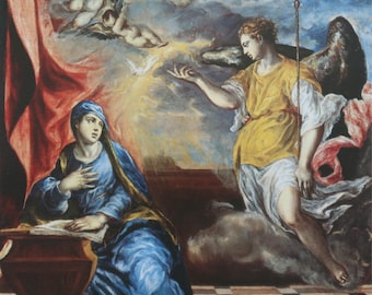 El Greco "The Annunciation" Vintage Art Print - Spanish Renaissance Home Decor