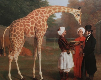 Jacques-Laurent Agasse Vintage Print 1994 | "The Nubian Giraffe" (1827) | Home Decor | Wall Art | Art Print | Animal Print | Wall Decor