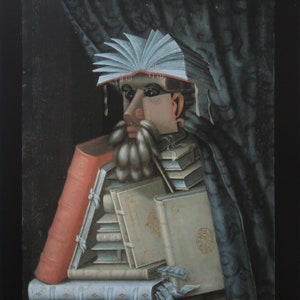 Giuseppe Arcimboldo Vintage Print 1992 | &quot;The Librarian&quot; (1566) | Home Decor | Wall Art | Art Print | Mannerism | Wall Decor