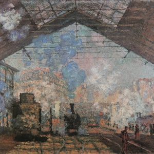 Claude Monet Vintage Print 1976 | &quot;Gare Saint-Lazare&quot; (1877) | Home Decor | Wall Art | Art Print | Impressionism | Wall Decor