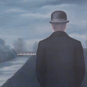 Rene Magritte Vintage Print 1992 | &quot;The Musings of a Solitary Walker&quot; (1926) | Home Decor | Wall Art | Art Print | Surrealism | Wall Decor