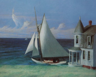 Impression vintage 1979 d'Edward Hopper | « Le Lee Shore » (1941) | Impression artistique | Décoration d'intérieur | Art mural | Réalisme | Décoration murale