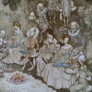 Arthur Rackham Vintage Print 2004 | "The Fairies Sit..." (1906) | Home Decor | Wall Art | Art Print | Illustration | Wall Decor