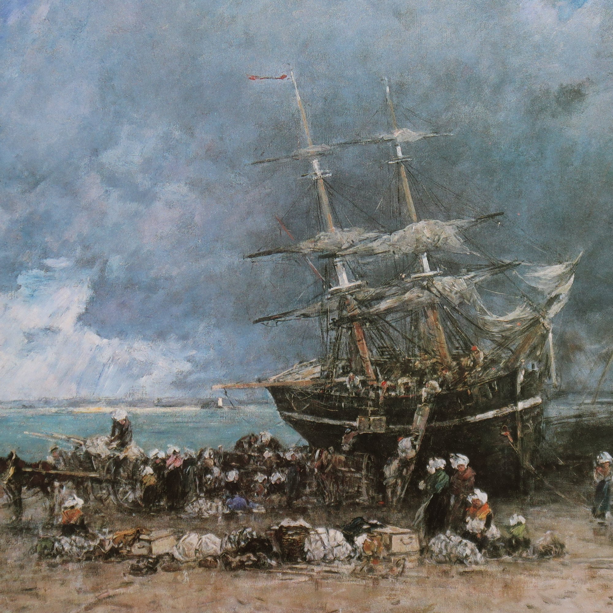 Eugene Boudin Vintage afdrukken 1986 | "Terugkeer van de Terre-Neuvier" (1875) | Woondecoratie | Kunst aan de muur | Kunstafdruk | Impressionisme | Muurdecoratie