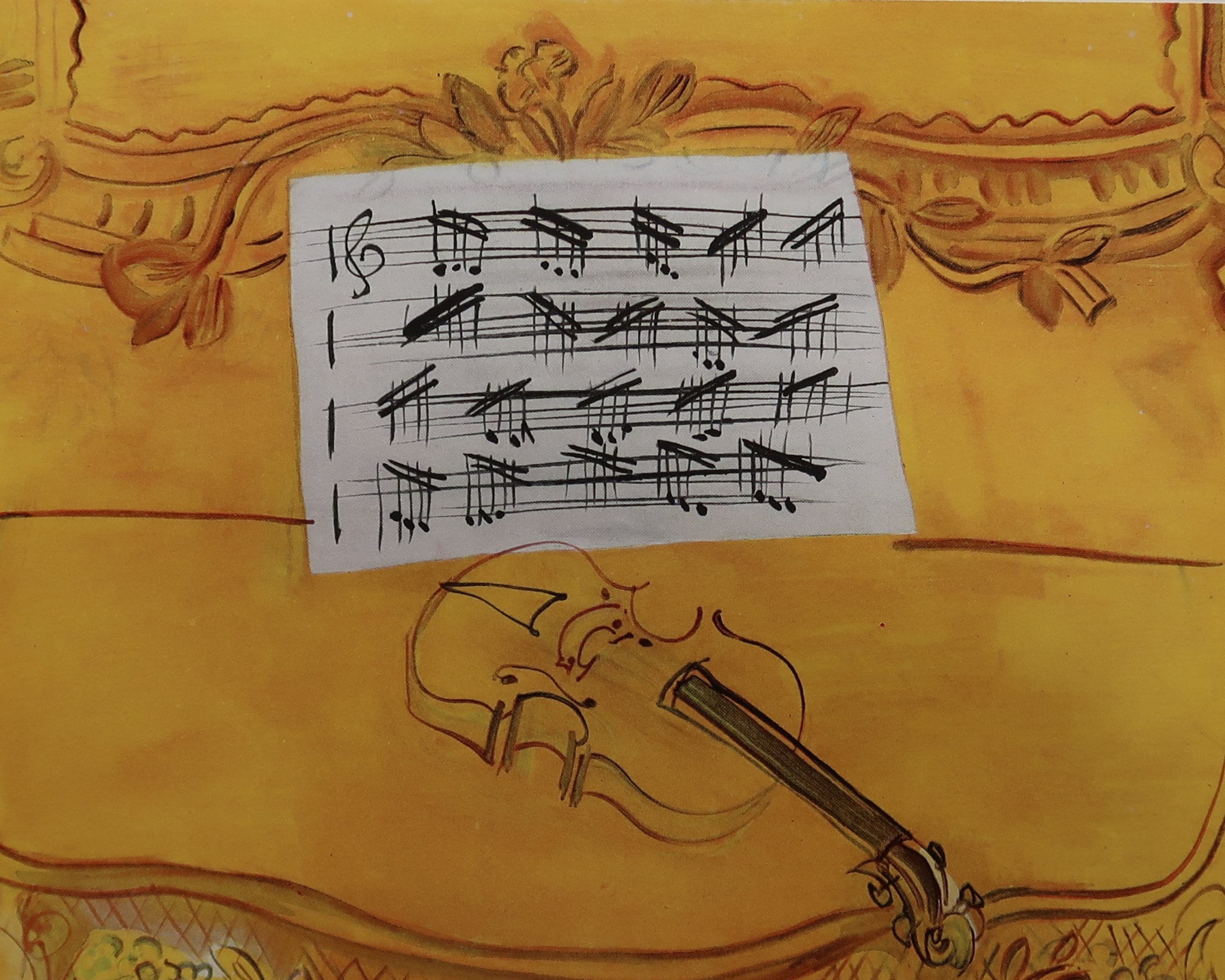 ラウル・デュフィ ヴィンテージ プリント 1958 | 「バイオリンのある