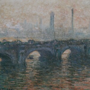Vintage print van Claude Monet 2000 | "Waterloo Bridge, Londen" (1900) | Woondecoratie | Kunst aan de muur | Kunstafdruk | Impressionisme | Muurdecoratie