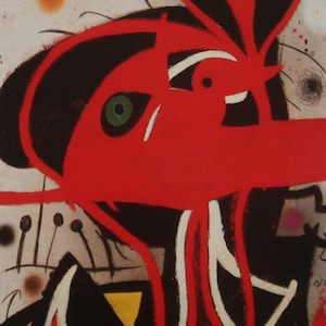 Joan Miro Vintage Print 1987 | &quot;Femme&quot; (1973) | Home Decor | Wall Art | Art Print | Surrealism | Wall Decor