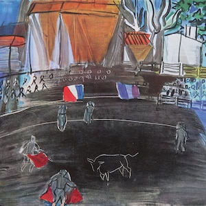 Raoul Dufy vintage Impression 1958 | "Corrida" (1948) | Impression d’art | Décoration intérieure | Art mural | Art naïf | Décoration murale