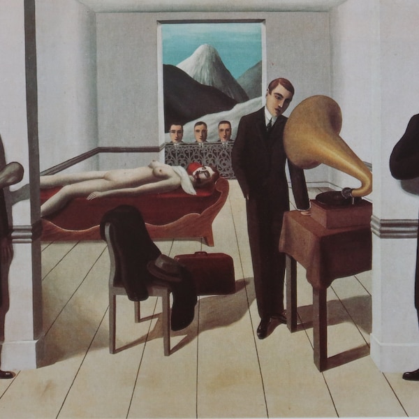 Rene Magritte Vintage Print 1980 | "The Menaced Assassin" (1926) | Home Decor | Wall Art | Art Print | Surrealism | Wall Decor