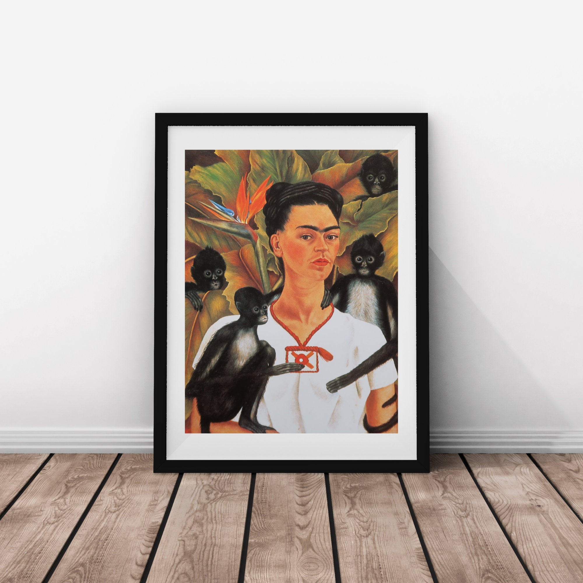 Poster Frida Kahlo A3 - Illustration Aquarelle Avec Définition Créativité, Fond Marron, Sans Cadre, Art Mur Inspirant