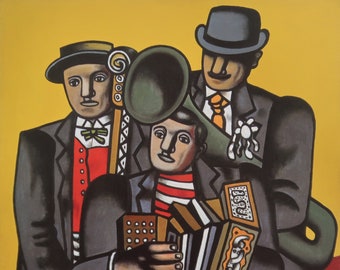 Fernand Leger Vintage Print 2000 | "Three Musicians" (1944) | Home Decor | Wall Art | Cubism | Wall Decor | Art Print