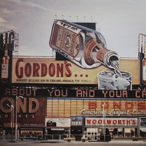 Richard Estes Vintage Print 1994 | "Gordon's Gin" (1968) | Home Decor | Wall Art | Art Print | Photorealism | Wall Decor