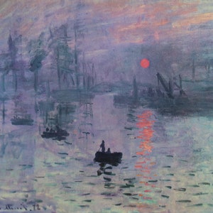 Claude Monet Vintage Print 1976 | &quot;Impression: Sunrise&quot; (1872) | Home Decor | Wall Art | Art Print | Impressionism | Wall Decor