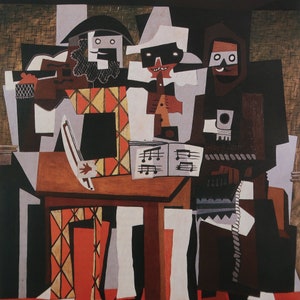 Pablo Picasso Vintage Print 1986 | &quot;Three Musicians&quot; (1921) | Home Decor | Wall Art | Art Print | Cubism | Wall Decor