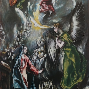 El Greco Vintage print 1988 | &quot;Annunciation&quot; (1609) | Home Decor | Wall Art | Art Print | Spanish Renaissance | Wall Decor