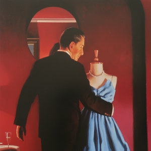 Jack Vettriano Vintage Print 2002 | &quot;The Altar of Memory&quot; | Home Decor | Wall Art | Art Print | Contemporary Art | Wall Decor