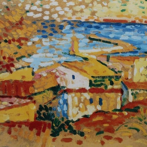 Andre Derain Vintage Print 1991 | &quot;Small Mediterranean Port&quot; (1905) | Home Decor | Fauve Landscapes | Wall Art | Art Print | Wall Decor