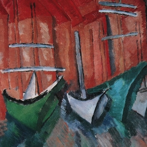 Raoul Dufy Vintage Print 1991 | "Boats at L'Estaque" (1908) | Home Decor | Wall Art | Art Print | Fauvism | Wall Decor