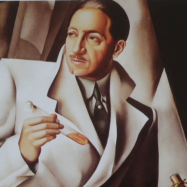 Tamara de Lempicka Vintage Print 2000 | Portrait of Dr Boucard (1929) | Home Decor | Genuine Vintage Print | Wall Art Print | Wall Decor