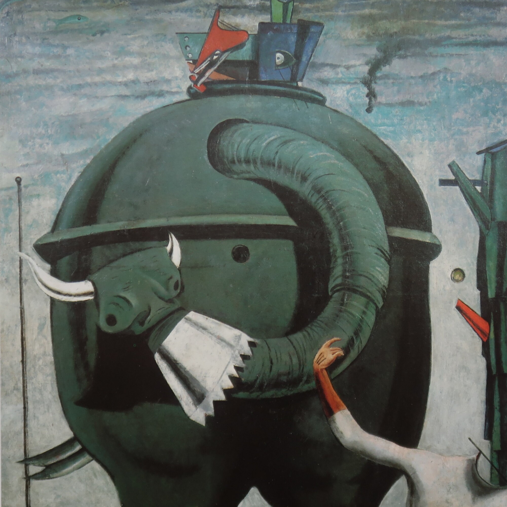 Vintage 1960s Max Ernst “Celebes” Surrealist Swiss Art Print Vintage 1960s Max Ernst “Celebes” Surrealist Swiss Art Print