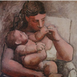 Pablo Picasso Vintage Print 1987 | &quot;Motherhood&quot; (1921) | Home Decor | Wall Art | Art Print | Cubism | Wall Decor