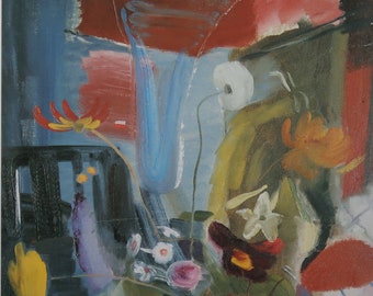 Ivon Hitchens Vintage Print 1987 | &quot;Flower Piece&quot; (1943) | Home Decor | Abstract Art | Wall Art | Wall Decor | Vintage Art Print