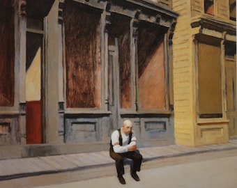 エドワード・ホッパー「日曜日」ジクレー版画、Man on Street ウォール