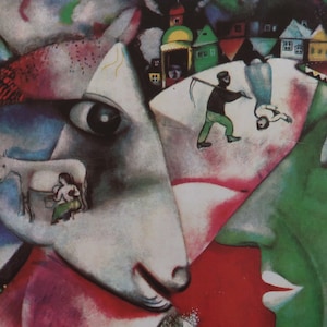 Marc Chagall Vintage Print 1998 | "I and the Village" (1911-12) | Art Print | Home Decor | Wall Art | Modernist Art | Wall Decor