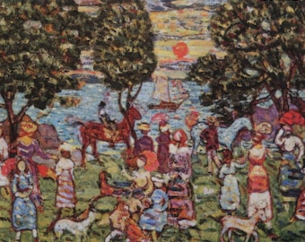 Maurice B Prendergast Vintage afdrukken 1988 | &quot;Zonsondergang&quot; (1917) | Kunstafdruk | Woondecoratie | Kunst aan de muur | Muurdecoratie