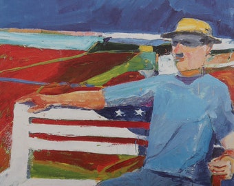 Richard Diebenkorn Vintage Print 1987 | "July" (1957) | Art Print | Home Decor | Wall Art | Wall Decor | Abstract Expressionism